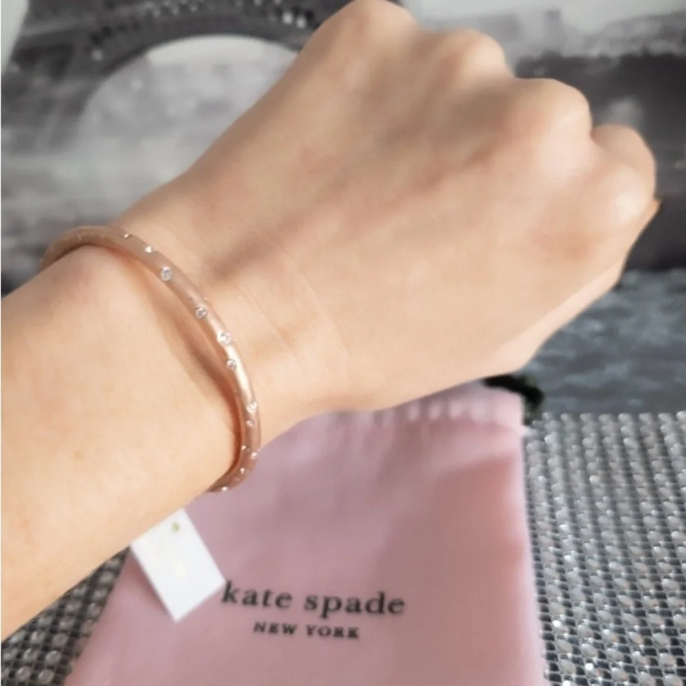 Kate Spade New York Cubic Zirconia Bangle Bracelet- NWT- Rose Gold - Picture 7 of 8